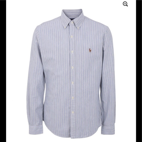 Ralph Lauren Polo Button Up Striped Shirt Blu/Wht​​​​​​​​​​
